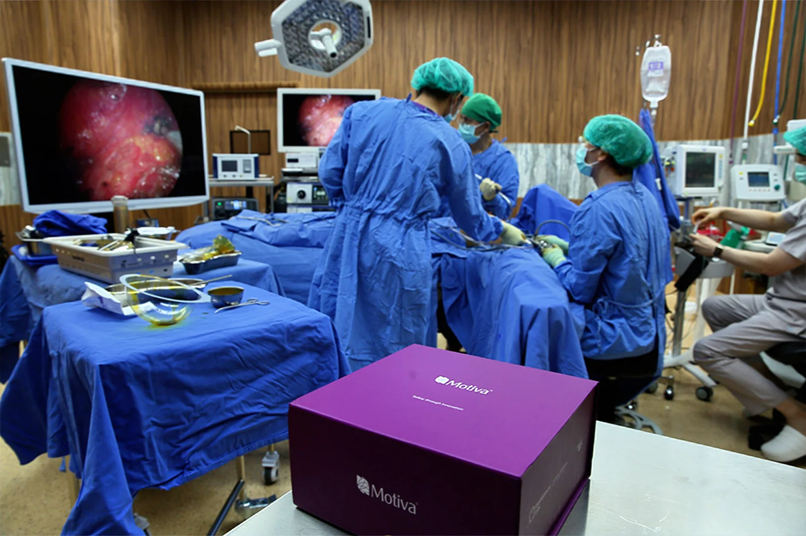 Patient undergoing surgery in operating room at WIH Hospital