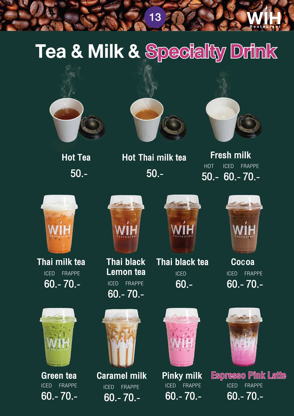 Tea & milk & specialty drink | WIH hospital Thailand