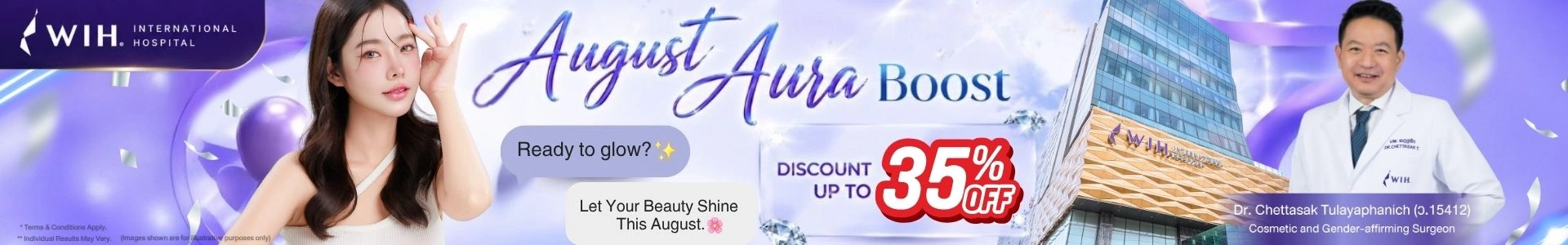 Promotion, August 2026, Aura Boost, Discount 35%, WIH International Hospital